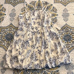 June & Hudson Blue and White Floral Dress